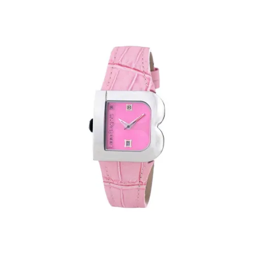 Laura Biagiotti Women's Watch Кварцевый механизм Кожаный ремешок 33 мм Розовый циферблат