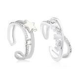 Звездный всплеск Переплетенный Кольцо 1 пара (Двойной Переплетенный)