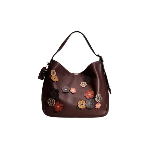 COACH Bedford Перчаточная Дубленая Кожа Хобо Сумка Сумка через плечо Женская Фуксия