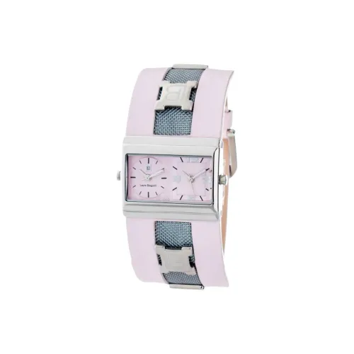 Laura Biagiotti Women's Watch Кварцевый механизм Кожаный ремешок 33 мм Розовый циферблат