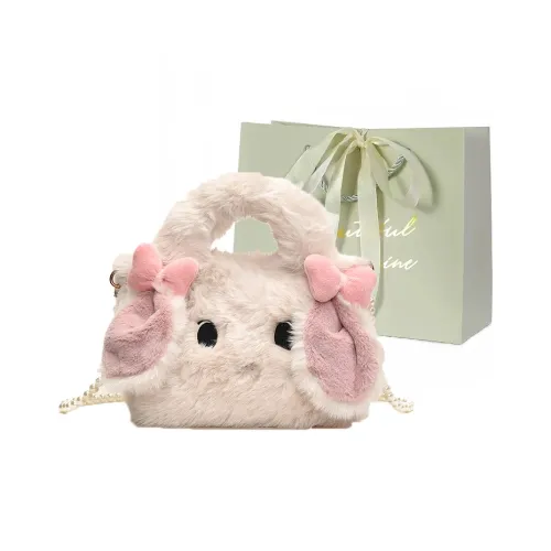 JIANGLIDA Плюшевая сумка женская цвет экрю