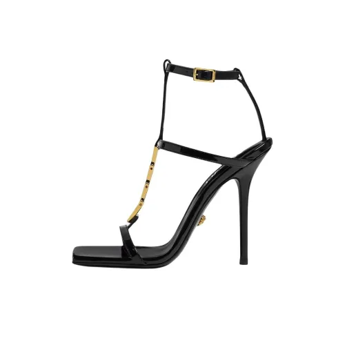 VERSACE V2025 One Ремешок Сандалии 10,5 см Женские Черные