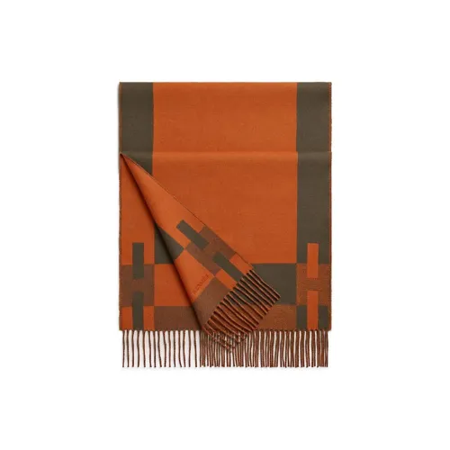 HERMES Кашемир Вязаные Шарфы Женские Коричневый