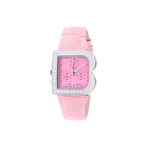 Laura Biagiotti Women's Watch Кварцевый механизм Кожаный ремешок 33 мм Розовый циферблат