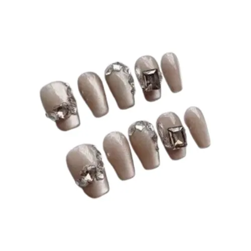 LIANJING Лучшие продаваемые ручные искрящиеся кошачий глаз фальшивые ногти короткий LADDER 20 мм