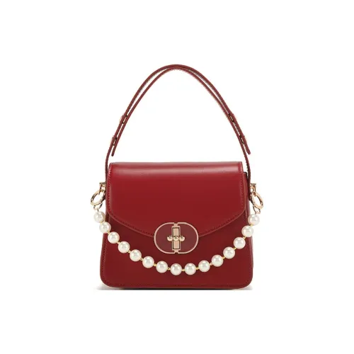 PAYOT Микрофибра Синтетическая Кожа Плечевая Сумка Стандартная Женская Анкора Красный