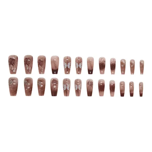 XIBI Длинный Балет Ледяной Прозрачный Розовый Бабочка Лето Pure Fashion Versatile Осветляющий False Nail Готовый товар