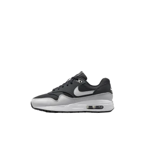 Nike Air Max 1 Детские кроссовки для тренировок Low Топ Серый черный/Дикий серый/Белый/Черный Kids