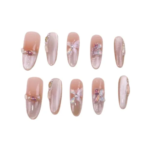 LIANJING Премиум Французский Handcrafted False Nail Овал Длинный 30MM
