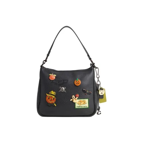 COACH Cary Кожа Плечевая сумка Стандартная Женская Черная