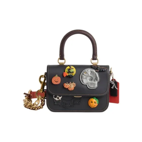 COACH Rogue Дубленая кожа кожаная сумка через плечо сумка для женщин черный многоцветный