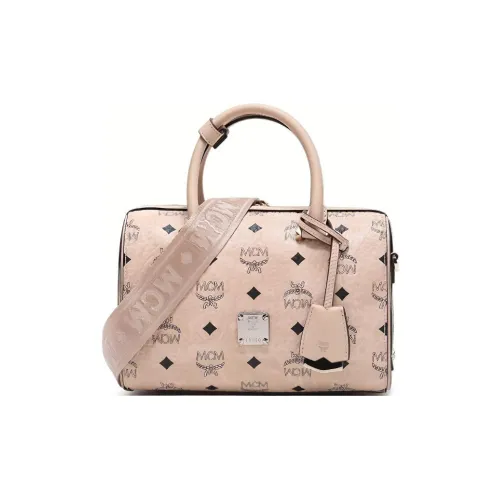 MCM Essential Visetos Origina Холст Бостон Сумка Pillow Bag Сумка Регулярная Женская Бежевая