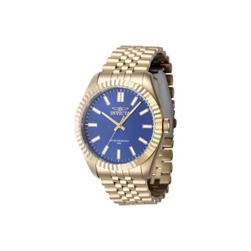 INVICTA Мужские часы Кварцевый механизм Ремешок из нержавеющей стали 43 мм Синий циферблат