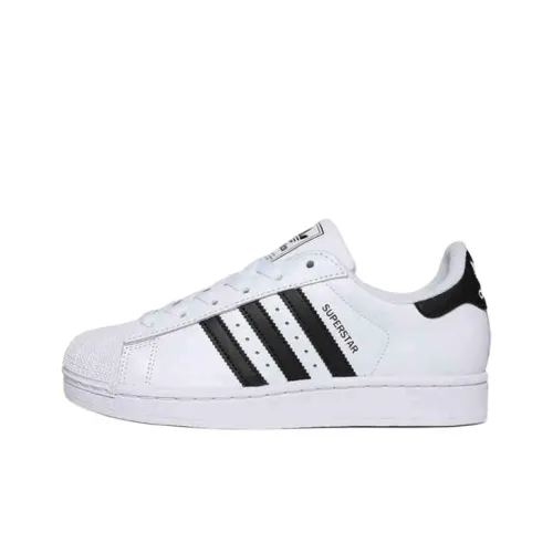 Adidas Originals SUPERSTAR Амортизация Износостойкий Низкий Топ Детские Скейтбординги Белый