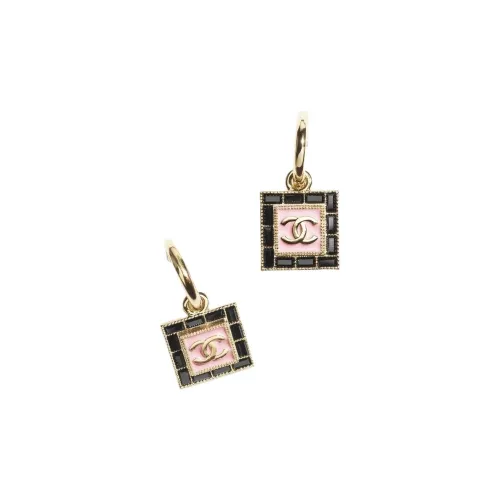 CHANEL Металлические стразы Смола Серьги Женские Черный