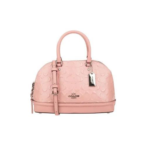 COACH Sierra Кожа Купольная Сумка Сумка через плечо Сумка через плечо Сумка Маленькая Женская Meat Вишневый цветок Розовый