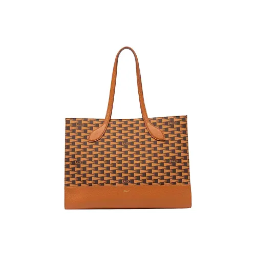 BALLY Хлопок с Полиэстер Тоут Сумка Сумка для покупок Сумка Женская Коричневая