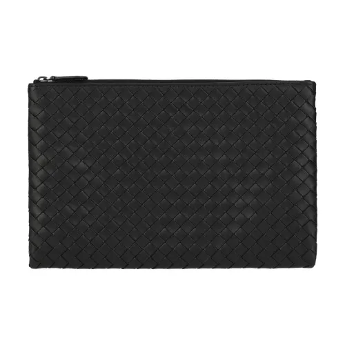 Bottega Veneta Intrecciato Кожаный Клатч Средний Женский Черный