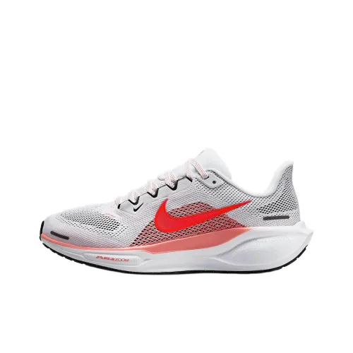 Nike Pegasus 41 Устойчивый к истиранию Дышащий Низкий Топ Повседневные Тренировочные Беговые кроссовки Женские Белые Красные