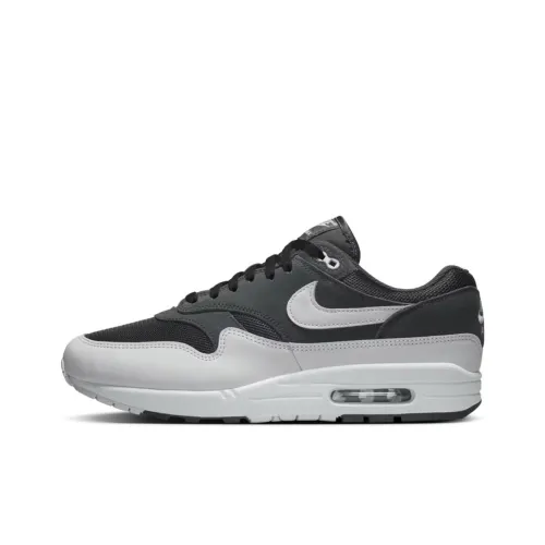 Nike Air Max 1 Устойчивые к истиранию Низкие Кроссовки для бега Повседневные Унисекс Серый Черный