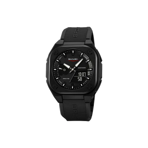 SKMEI Электронный механизм TPU ремешок Мужские часы Черный циферблат