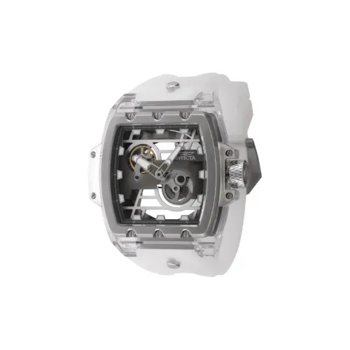 INVICTA Мужские часы Автоматический механический механизм Силиконовый ремешок из нержавеющей стали 54,6 мм Черепный циферблат Часы