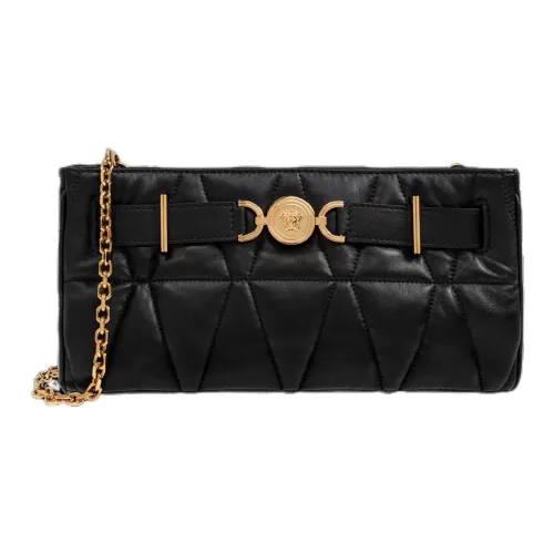 VERSACE Сумка через плечо из кожи большая женская черная