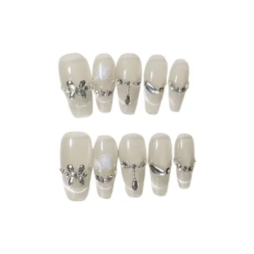 LIANJING Зеркальце с цветочным дизайном вода луна премиум ручной инструмент для ногтей 25 мм фальшивый ногтей средний лестница