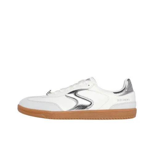 Skechers Hotshot Аbrasion Resistant Низкие Кроссовки для скейтбординга Женские Белые Серебряные