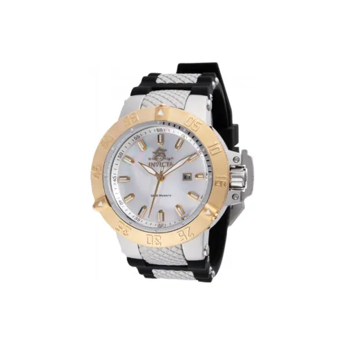 INVICTA Наручные часы Кварцевый механизм Нержавеющая сталь Силиконовый ремешок 50 мм Жемчужная раковина Циферблат часов Мужские часы