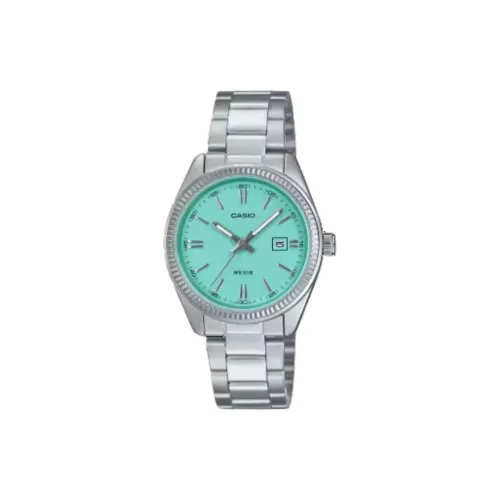 CASIO Кварцевый механизм ремешок из нержавеющей стали женские часы зеленый циферблат