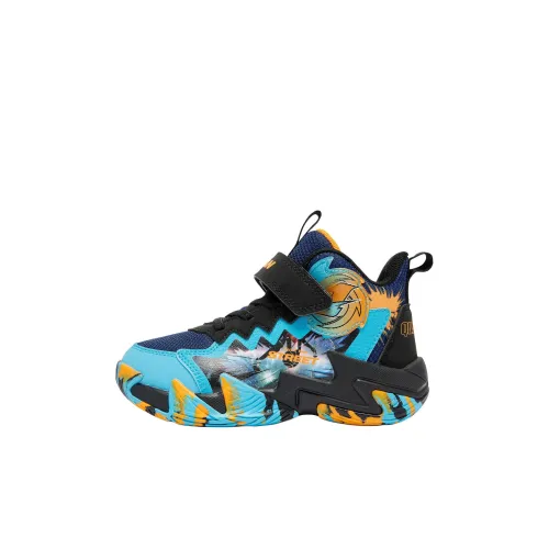 QIAODAN Детские баскетбольные кроссовки MID Топ Спокойный синий/Ледяной синий Для дошкольников