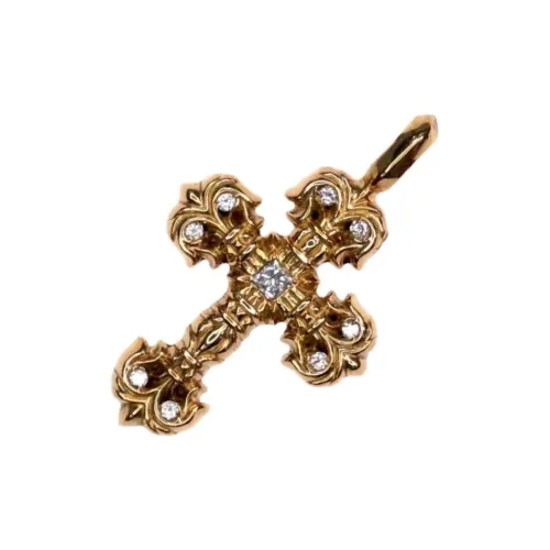 Chrome Hearts Diamond Pendant Unisex Gold Chrome Hearts Диамантовый кулон Унисекс Золото