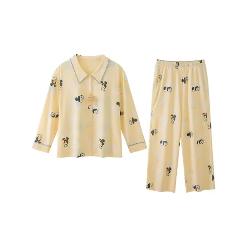 JINGYUN Deep Pajama 70 Пижамный комплект Женский Светло-желтый