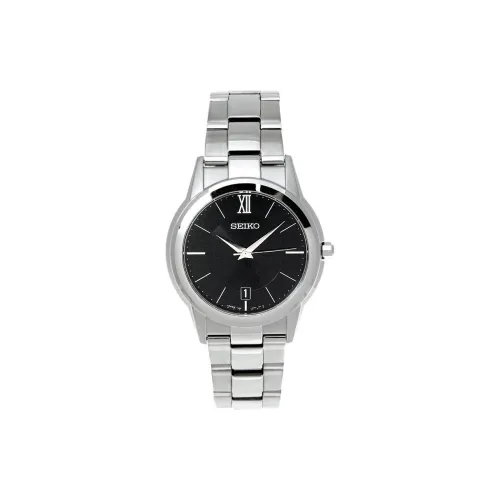 SEIKO Quartz Pair Collection Кварцевый механизм нержавеющий стальной ремешок часы 40 мм черный циферблат мужские часы