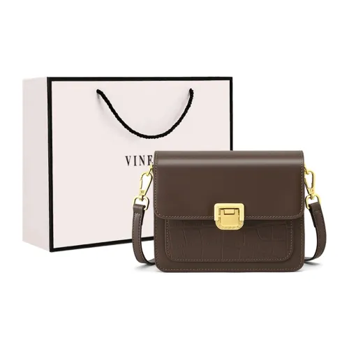 VINEY Сумка через плечо из коровьей кожи маленькая женская кофейного цвета