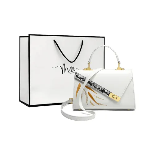 MILLIE'S Коровья кожа Через плечо Одно плечо Сумка Сумка Kelly Стандартная Женская Экрю