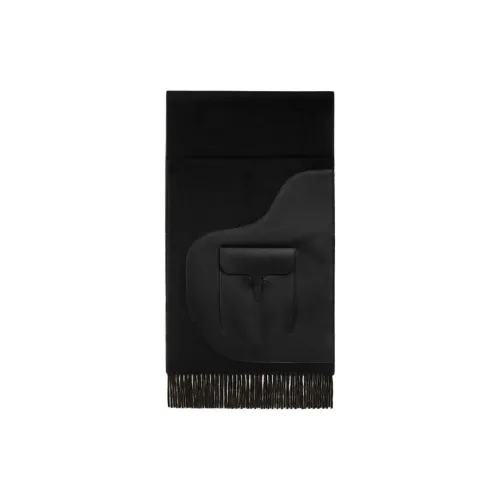 HERMES Кашемир Вязаные шарфы из овечьей кожи Мужской Черный