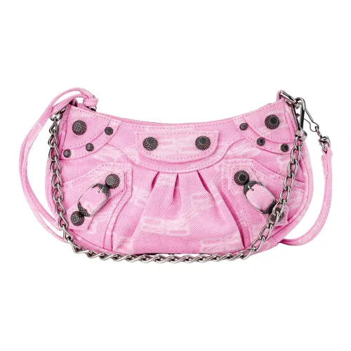 Balenciaga Le Cagole Хлопок промытый деним портативная сумка через плечо мини женская розовая