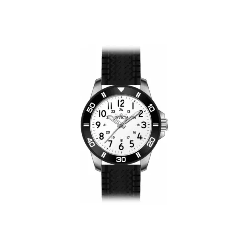 INVICTA Мужские часы Кварцевый механизм Силиконовый ремешок 45 мм Белый циферблат