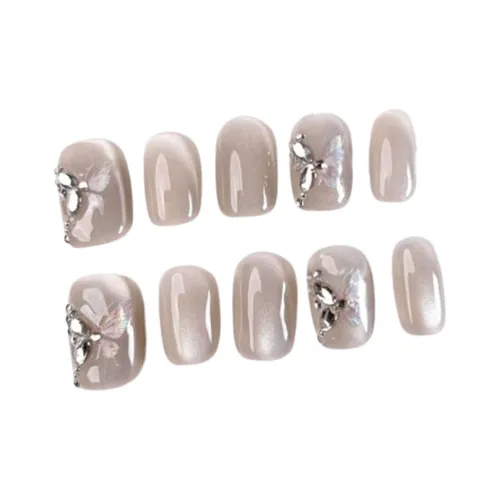 LIANJING [Весна Гора] Премиум Кокетливый стиль с мягким и нежным эффектом искусный маникюр короткий квадратный 17 мм