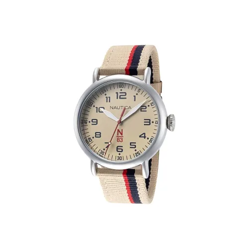 NAUTICA Наручные часы Кварцевый механизм Ткань Ремешок 40 мм Кофейный Циферблат Часы Мужские часы