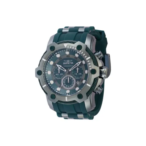 INVICTA Мужские часы Кварцевый механизм Нержавеющая сталь Силиконовый ремешок 51,5 мм Синий циферблат