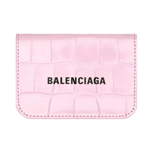 Balenciaga Крокодиловый узор Тисненый Коровья кожа Кошелек Мини Женские Розовый