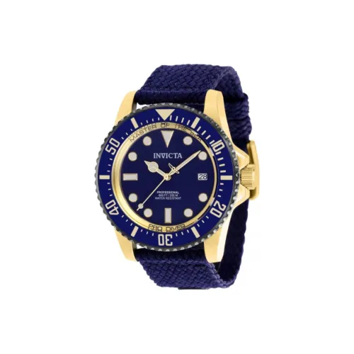 INVICTA Мужские часы Автоматический механический механизм Полиэстер Ремешок 44 мм Синий циферблат