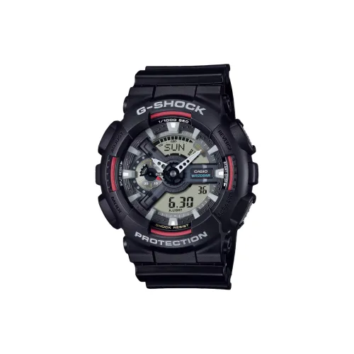 CASIO Liquid Crystal Analog Dual Display Series Кварцевый механизм Смольный ремешок Часы Унисекс Серый циферблат