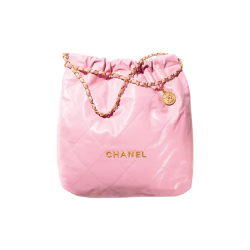 CHANEL 22K Осенний и Зимний 22Bag Блестящий Телячья кожа Тоут Сумка Сумка для покупок Сумка Сумка через плечо Большая Женская Розовая