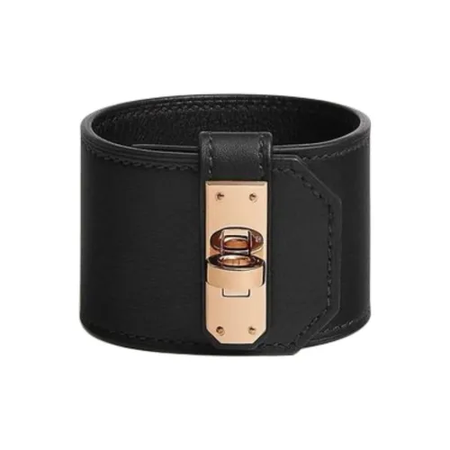 HERMES Телячья кожа Металл Покрытие Розовым золотом Наручные повязки Мужской Черный