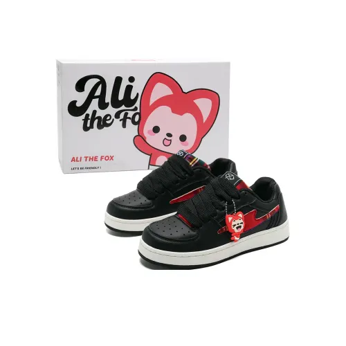 Али Тх Фокс Slip-Resistant Abrasion-Resistant Lightweight Breathable Скейтборд Кроссовки Low Top Унисекс Черный Красный