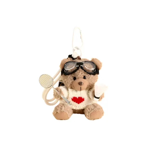 Восьми Тон Слон Бадминтон Играющий Медвежонок Кукла Плюшевая Подвеска 11 см Длина Тела